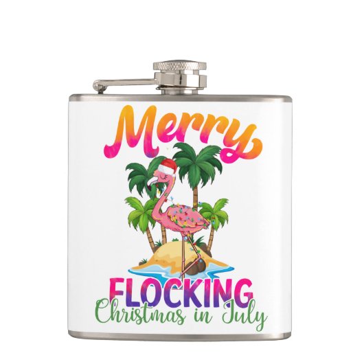 Merry Flocking Christmas | Kerst in juli Heupfles (Voorkant)
