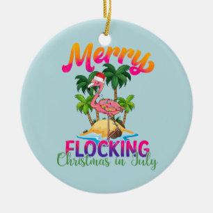 Merry Flocking Christmas Kerst in juli Keramisch Ornament
