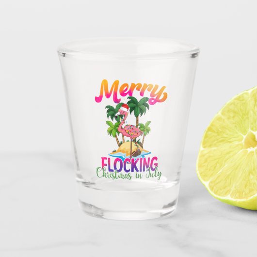 Merry Flocking Christmas | Kerst in juli Shot Glas (Voorkant)