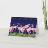 Merry Flocking Kerstroze Flamingo Feestdagen Kaart (Achterkant)
