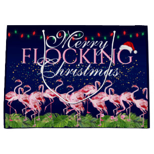 Merry Flocking Kerstroze Flamingo Groot Cadeauzakje