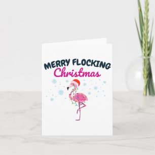 Merry Flocking Kersttropical Florida Flamingo Kaart