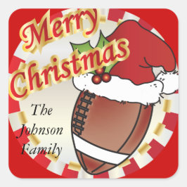 Merry-Football voor kerstmis personaliseren Vierkante Sticker