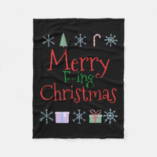 Merry Foring (f-ing) Kerst Grappig Sarcastisch Quo Fleece Deken