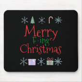 Merry Foring (f-ing) Kerst Grappig Sarcastisch Quo Muismat (Voorkant)