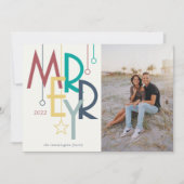 Merry Foto  Bright Colorful Feestdagenkaart (Voorkant)