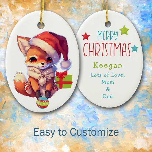 Merry Fox Kinder keramische keramiek Keramisch Ornament
