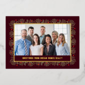 Merry Frame FOIL Business Holiday Carte photo (Recto)