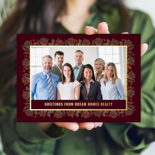 Merry Frame FOIL Business Holiday Carte photo