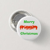 Merry Friggin-kerstpop Ronde Button 3,2 Cm (Voorkant /achterkant)
