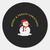 Merry & Frosty Christmas Ronde Sticker (Voorkant)