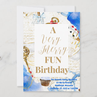 Merry Fun Birthday Invitation Kaart