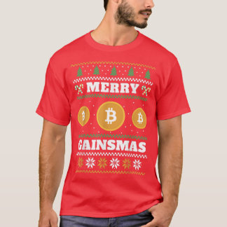 Merry Gainsmas Bitcoin Ugly KerstSweater T-shirt