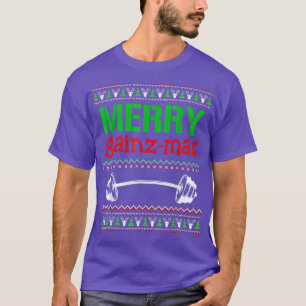 Merry Gainzmas Gym Lifting Weight Lifter na Ugly C T-shirt