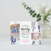 Merry Garland Holiday 4 Photo Collage Carte postal (Debout devant)