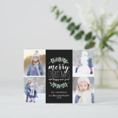 Merry Garland Holiday 4 Photo Collage Carte postal (Debout devant)