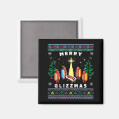 Merry Glizzmas Funny Ugly Christmas Sweater Glizzy Magneet (Voorkant / Achterkant)