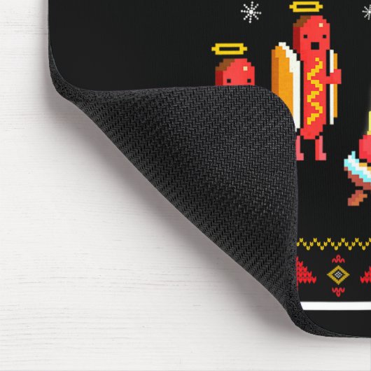 Merry Glizzmas Hot Dog Funny Ugly Christmas Sweate Muismat (Hoek)