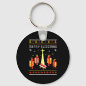 Merry Glizzmas Hot Dog Funny Ugly Christmas Sweate Sleutelhanger (Voorkant)