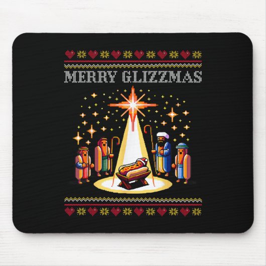 Merry Glizzmas Tacky Funny Merry Christmas Hot Dog Muismat (Voorkant)