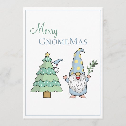 Merry GnomeMas kerstboomgaard Gnome Holiday Card (Voorkant)