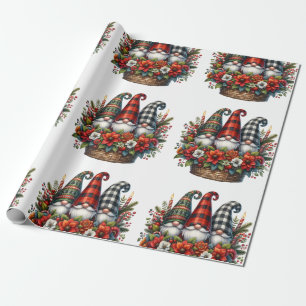 Merry Gnomes en Plaid Decor Cadeaupapier