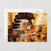 Merry Go rond Paard Briefkaart (Voorkant / Achterkant)