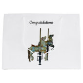 Merry Go Ronde Carrousel Paarden Gift Bag Groot Cadeauzakje (Voorkant)