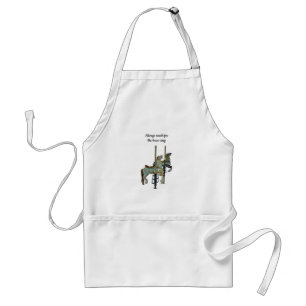 Merry Go Ronde Carrousel Paarden Pocket Standaard Schort