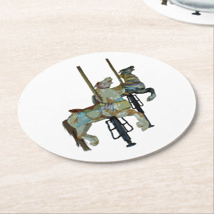 Merry Go Ronde Carrousel Paarden Ronde Kartonnen Onderzetter