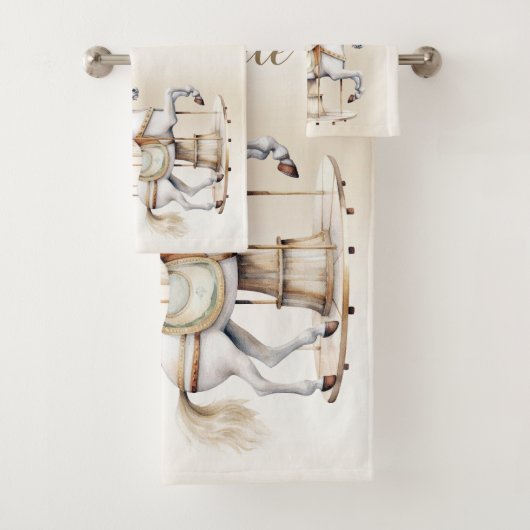 Merry Go Ronde Circus Carnaval Mooi Schattige Bad Handdoek (Insitu)