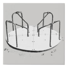 Merry Go Ronde Originele Potlood Tekening Print