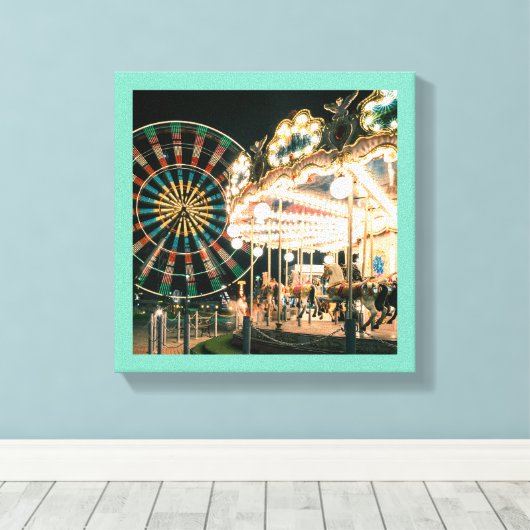 Merry-go-round amusementsserie 43 canvas afdruk (Insitu (Houten vloer))