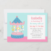 Merry Go Round, Carousel Birthday Party Invitation (Devant)