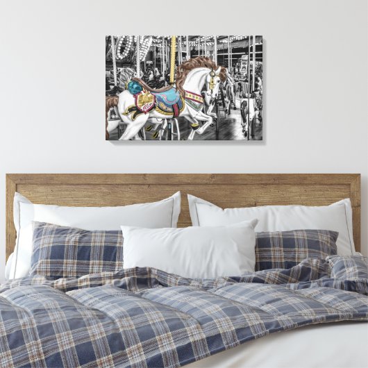 Merry Go Round Carousel Canvas Afdruk (Insitu (Slaapkamer))