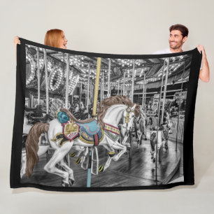 Merry Go Round Carousel Fleece Deken