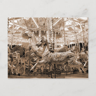 Merry-go-round / Carousel - Sepia Briefkaart