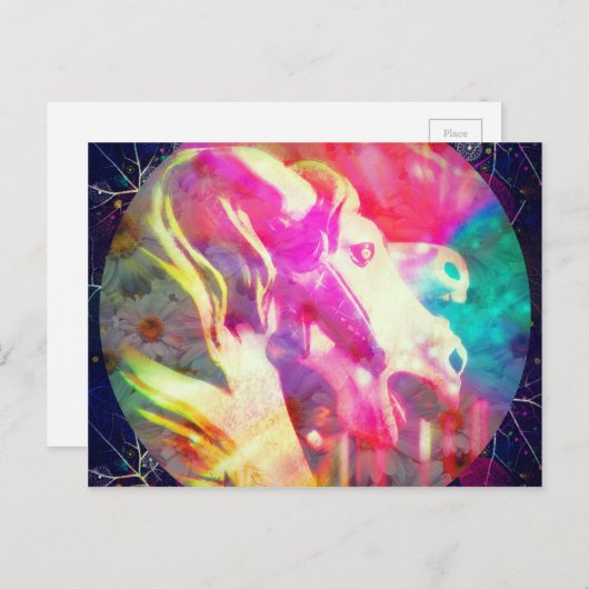 Merry Go Round Horse Digital Art Feestdagenkaart (Voorkant / Achterkant)