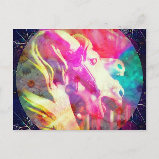 Merry Go Round Horse Digital Art Feestdagenkaart (Voorkant)