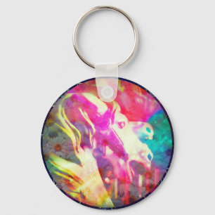 Merry Go Round Horse Digital Art Sleutelhanger