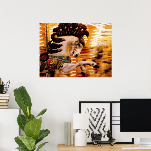 Merry-Go-Round Horse Poster (Thuiskantoor)