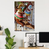 Merry-Go-Round Horses Poster (Thuiskantoor)