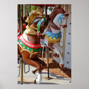 Merry-Go-Round Horses Poster