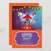 Merry Go Round Invitation Kaart (Voorkant / Achterkant)