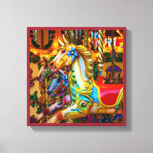 Merry-go-round-paardenserie 28 canvas afdruk
