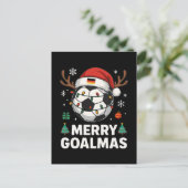 Merry Goalmas - Funny Soccer Christmas Briefkaart (Staand voorkant)
