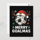 Merry Goalmas - Funny Soccer Christmas Briefkaart (Voorkant / Achterkant)