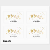 Merry (Gold) Rechthoekige Sticker (Vel)