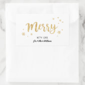 Merry (Gold) Rechthoekige Sticker (Tas)