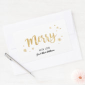 Merry (Gold) Rechthoekige Sticker (Envelop)